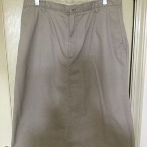 Classic cotton khaki skirt from Lands’ End sz 16